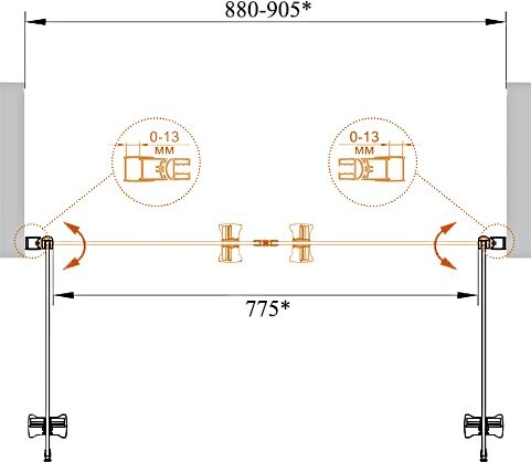 Cezares ECO-O-B-2-90-P-Cr душевые двери 90*190