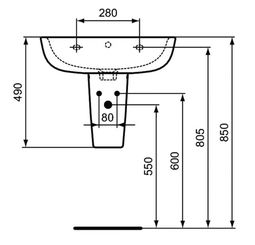 Ideal Standard Esedra T282901 полупьедестал