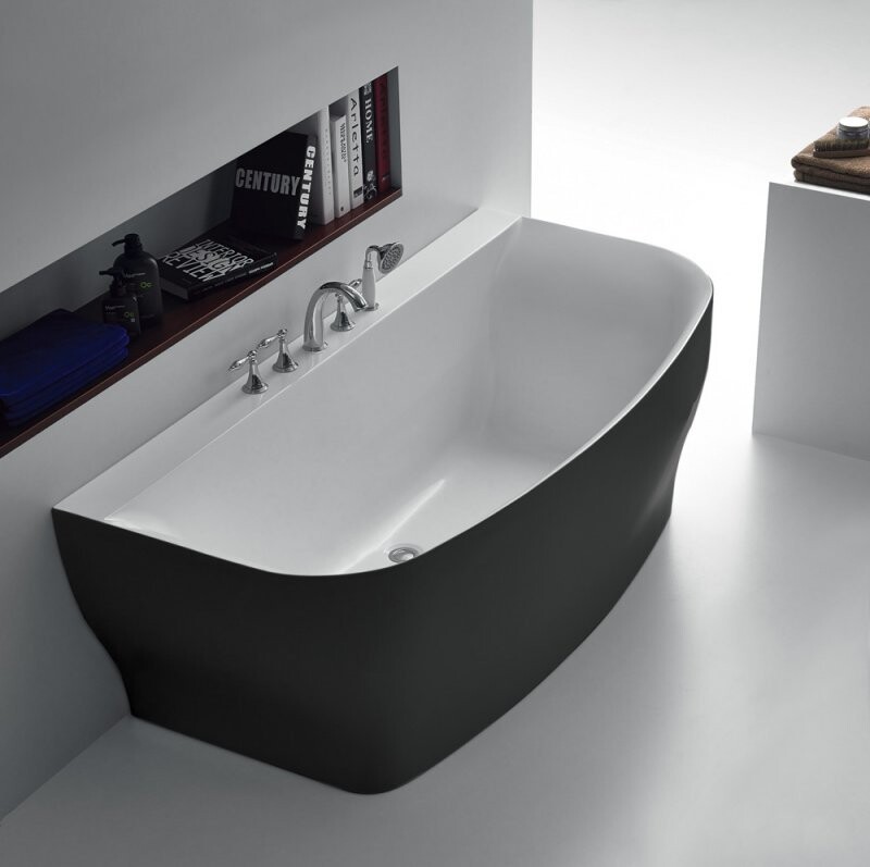 BelBagno ванна отдельностоящая прямоугольная 165х75 BB74-NERO-W0
