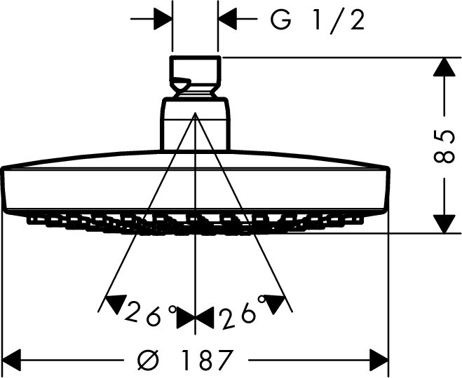 26522000 Верхний душ Croma Select S 180 2jet