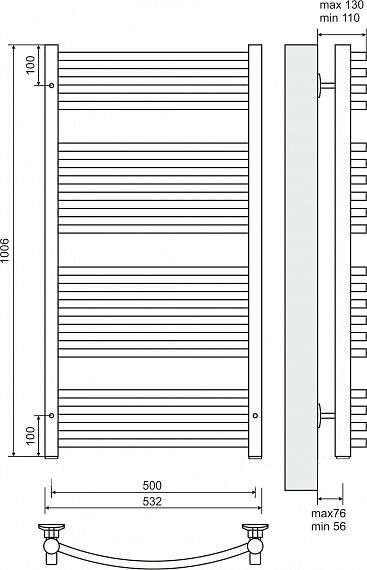Terminus Классик полотенцесушитель электрический П20 500*1006