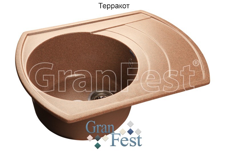 GranFest Rondo GF-R650L кухонная мойка терракот 63.9х48.8 см