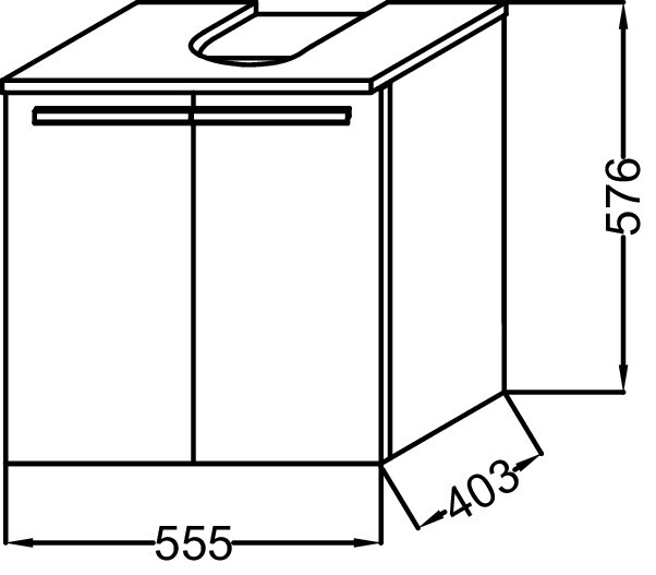 Jacob Delafon Struktura EB1386-N14 55 см тумба под раковину подвесная