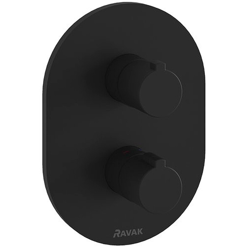 Ravak Chrome CR 063.20BL X070432 Термостат для душа встраиваемый черный матовый X070432