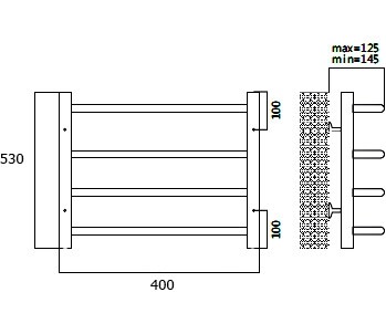Terminus Классик полотенцесушитель электрический П4 45*53 R