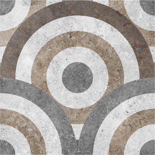 Керамин Калейдоскоп 3Д 40х40 см плитка напольная серо-коричневая матовая