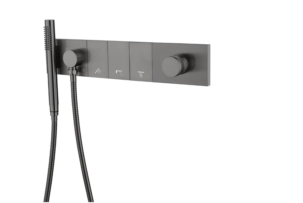 Смеситель встраиваемый с ручным душем Boheme Zodiac Gun Metal 132-SYS-GM