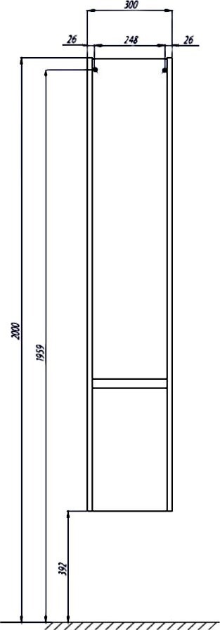 Акватон Стоун 1A228403SX850 шкаф-пенал подвесной, сосна арлингтон