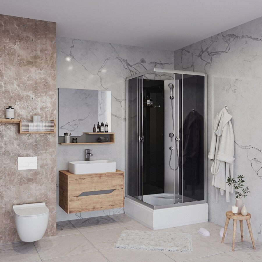 Niagara Eco Душевая кабина 90x90 Без крыши E90/26Q/TN/BK