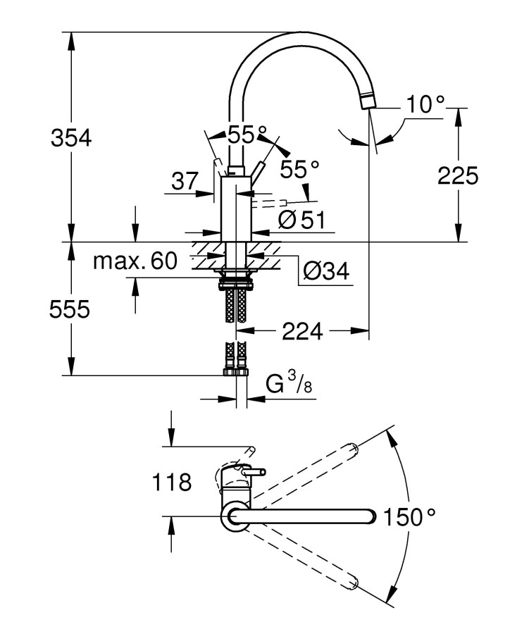 Grohe Concetto New 32661DC3 смеситель для кухни суперсталь