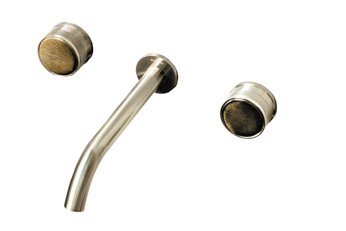 Смеситель для раковины из стены Boheme Prestige Nickel Brush на 3 отв. 152-2-NB-PR