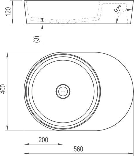 Ravak Moon 2S XJN01300003 умывальник накладной