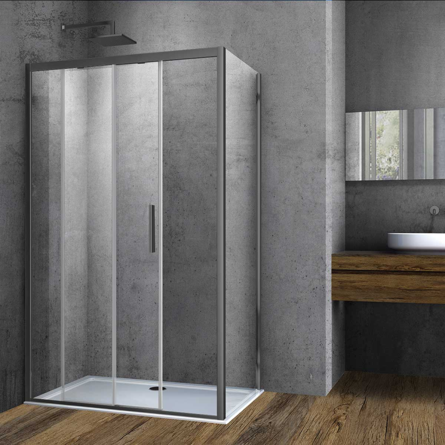 Vincea Soft душевой уголок 120х90 см вороненая сталь VSR-3SO9012CLGM