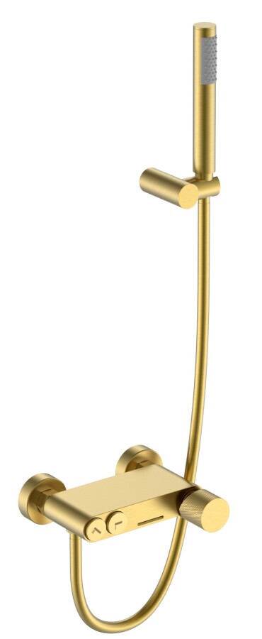 Смеситель для ванны с душевым гарнитуром Boheme Stick ручка Touch Matt Gold 123-MG.2