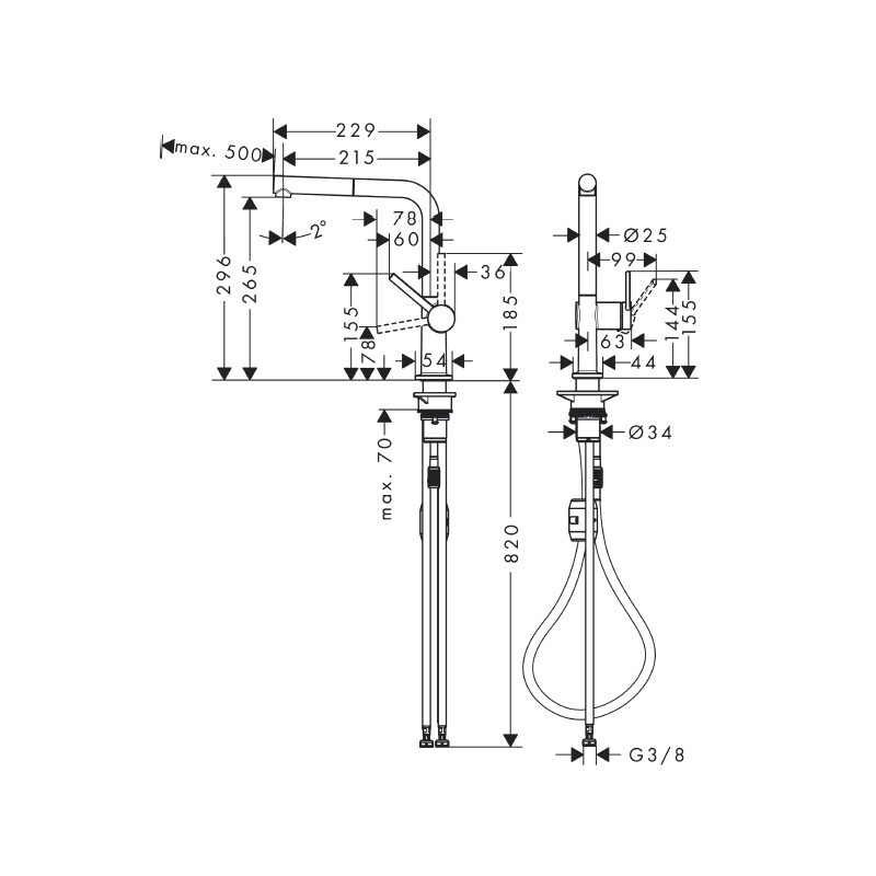 Hansgrohe Talis M54 72808000 смеситель для кухни хром