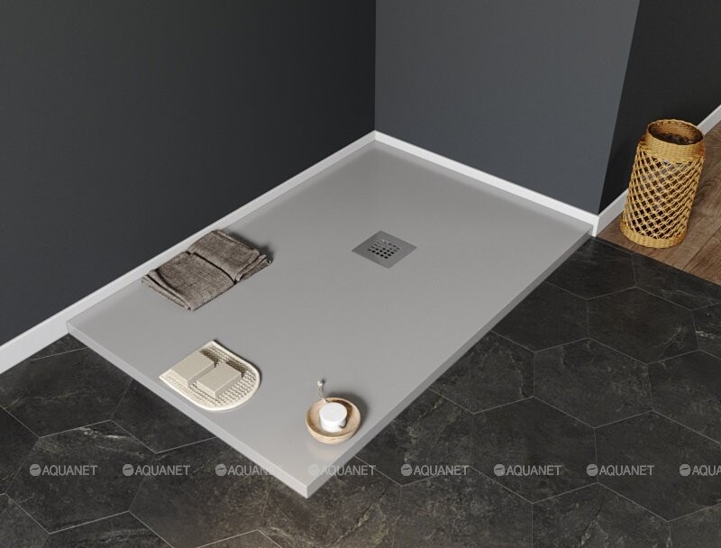 Aquanet Pleasure 140*80*3 душевой поддон литьевой мрамор серый
