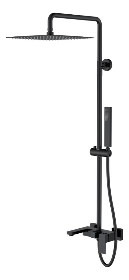 Душевая система с изливом Boheme Qubic Matt Black 478-B