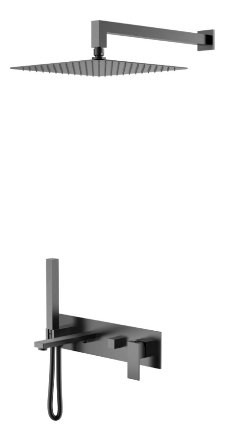 Душевая система с изливом Boheme Qubic Matt Gun Metal 474-GM