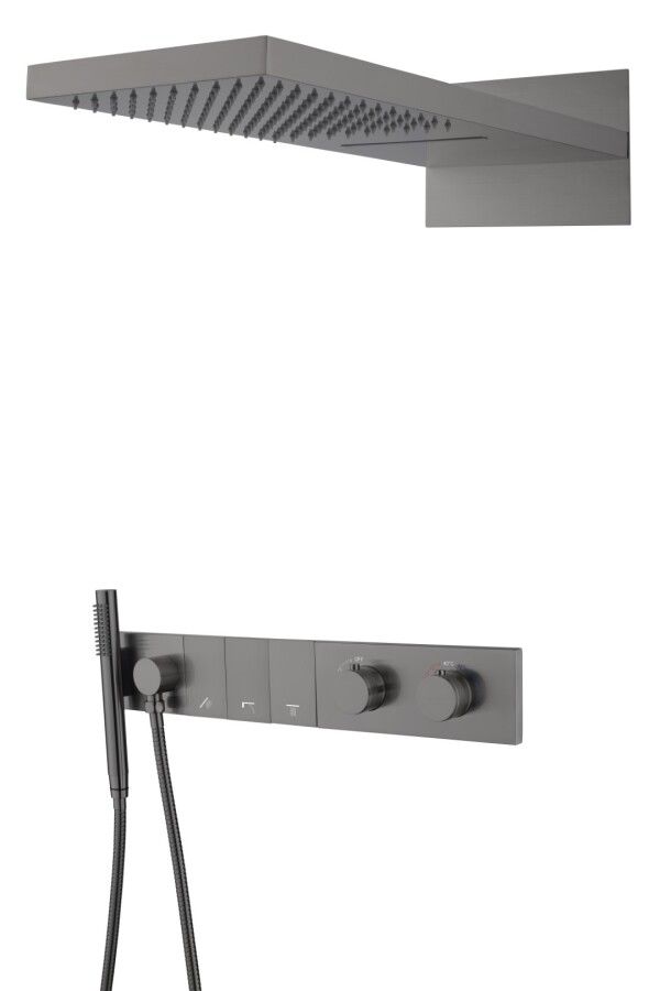Душевая система трехпозиционная с термостатом Boheme Zodiac Gun Metal 133-GM