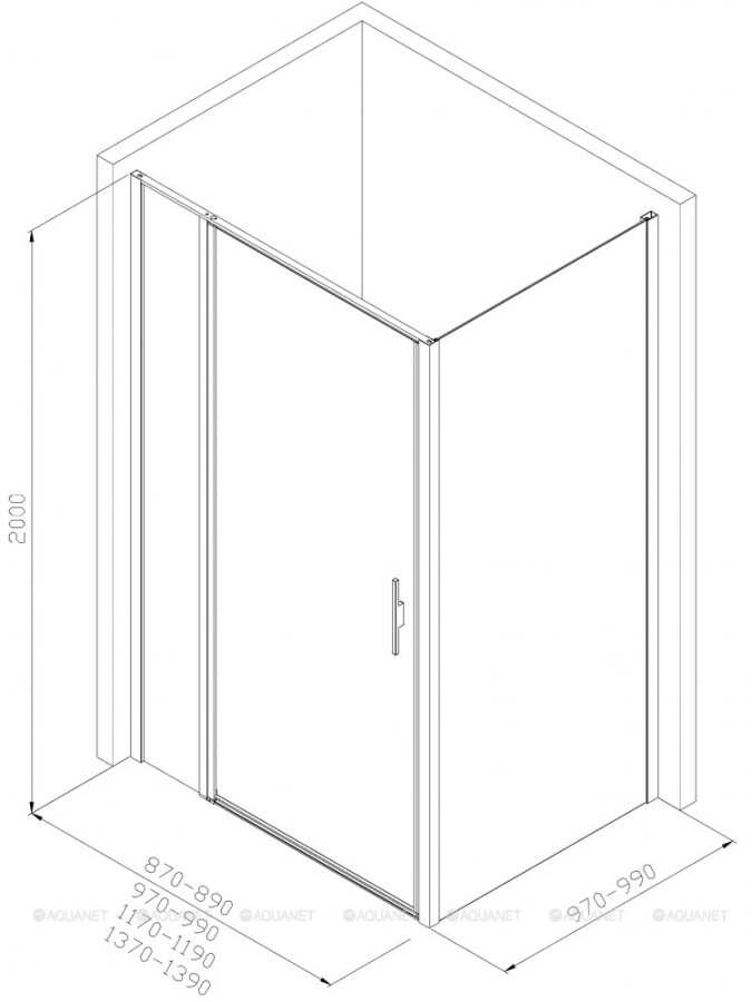 Allen Brau Priority душевое ограждение 140*100*200 серебро браш 3.31011.BA + 3.31020.BA