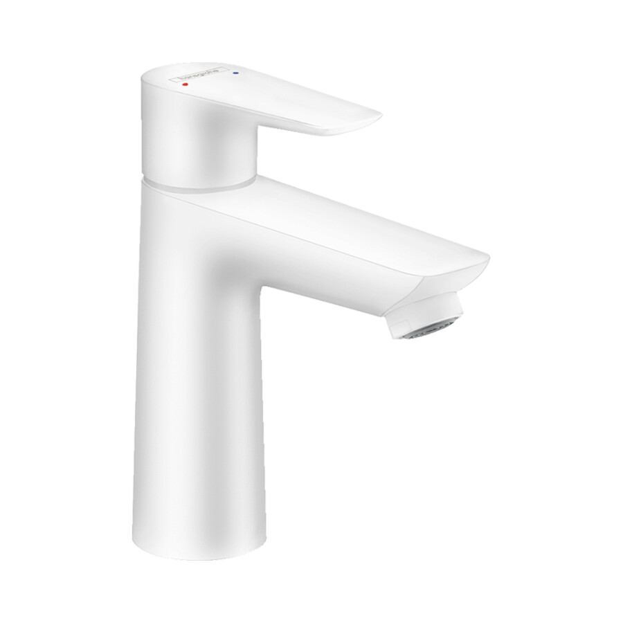 Hansgrohe Talis E Смеситель для раковины 110 со сливным гарнитуром белый матовый 71710700