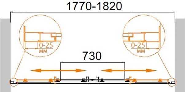 Cezares MOLVENO-BF-2-180-C-Cr-IV душевые двери 180*195