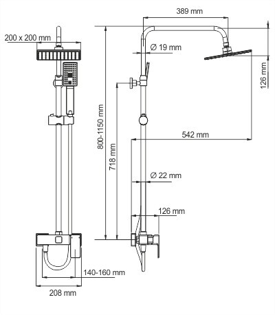 WasserKRAFT A17702 душевая система хром