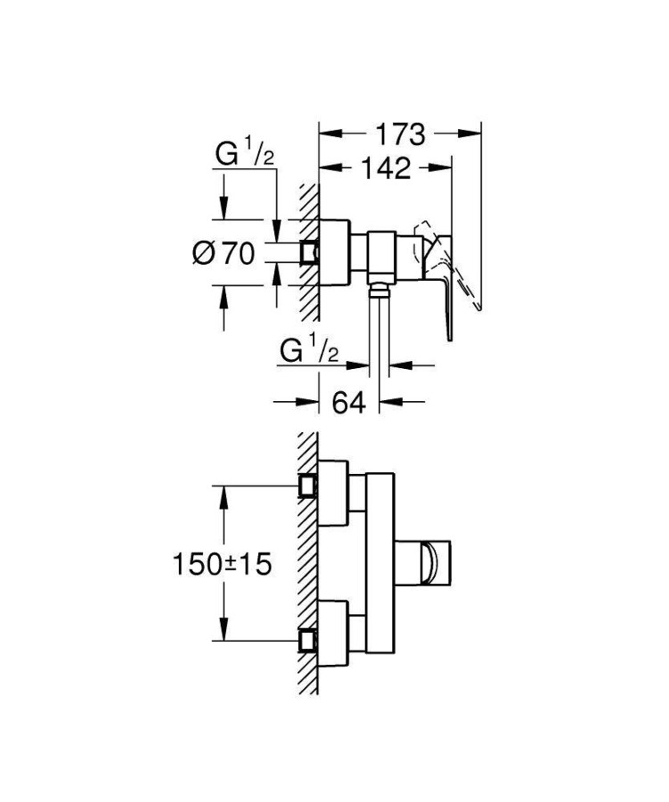Grohe Lineare New 33865DC1 смеситель для душа суперсталь