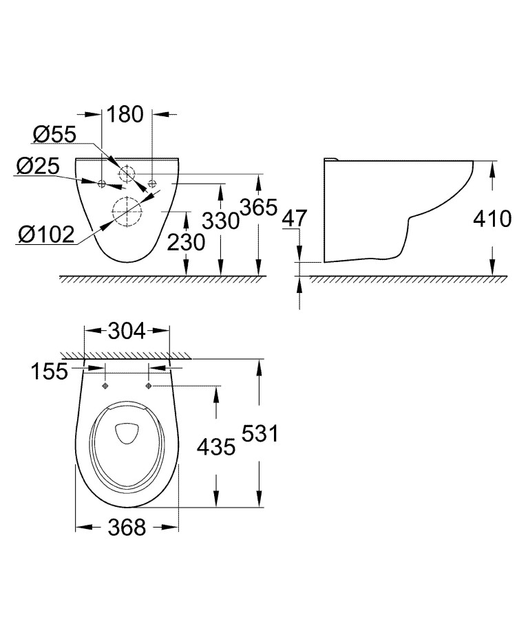 Grohe Bau Ceramic 39427000 унитаз подвесной