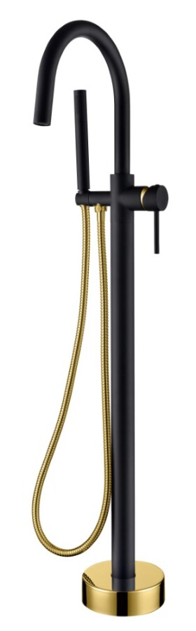 Смеситель для ванны напольный Boheme Uno Черный / Золото 469-BG