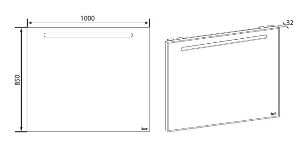 Зеркальное полотно Roca Gap 100*85 ZRU9302809