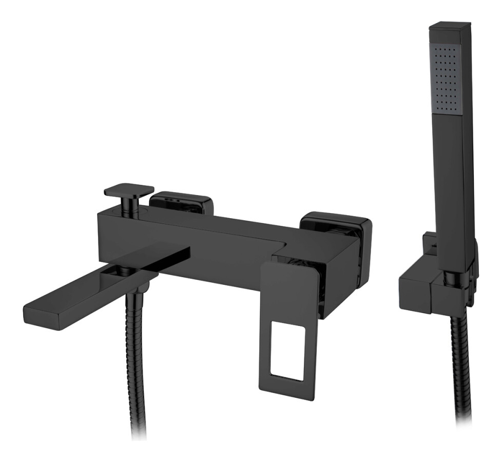 Смеситель для ванны с душевым гарнитуром Boheme Q BlackBlack 143-BB