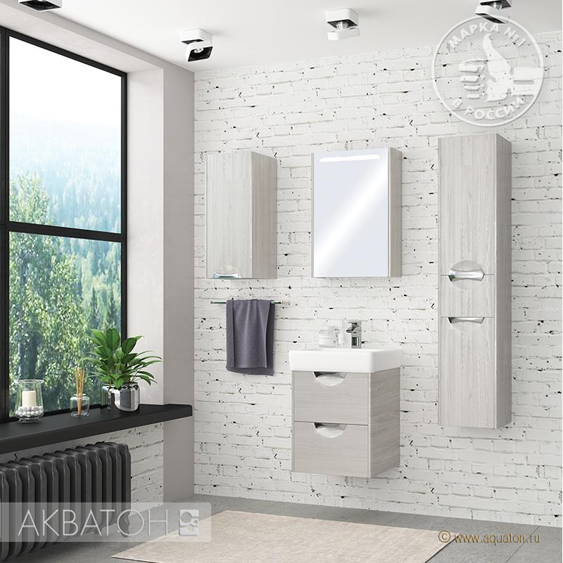 Зеркало-шкаф Акватон Сильва 50*78 1A215502SIW7L