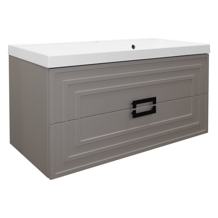 Комплект Тумба Azario ARMARIO 100/2 1000х450х585 подвесная, с раковиной CLASSIK 100, кашемир CS00096973