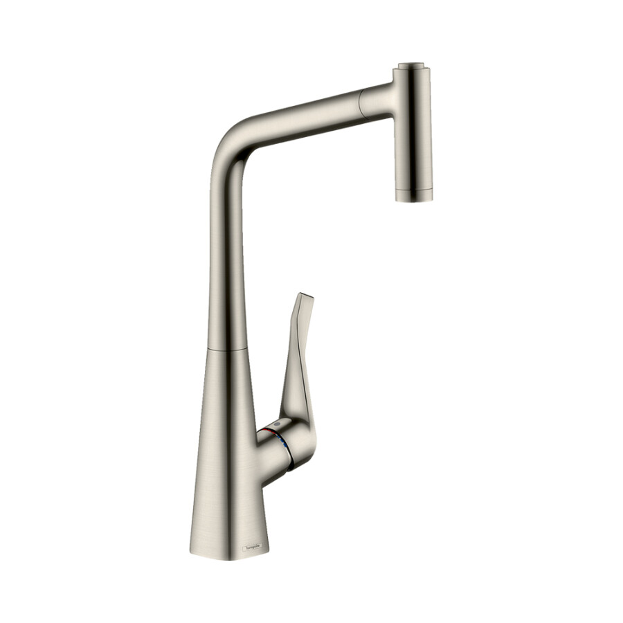 Hansgrohe Metris M71 Кухонный смеситель 320 с вытяжным душем 2jet сталь 14820800