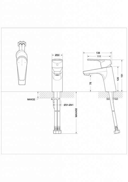 Bravat Line F15299BM-1 смеситель для раковины черный 35 мм