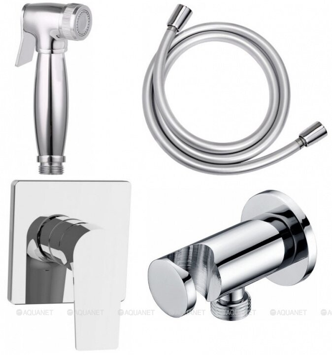 Aquanet Static 1.02 смеситель с гигиеническим душем набор хром
