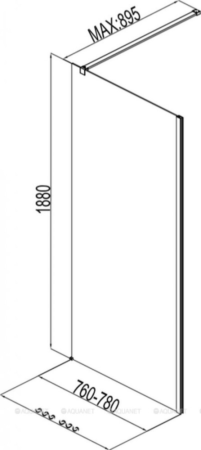 Aquanet Cinetic AE12-F-80H190U-CT боковая стенка 80*188