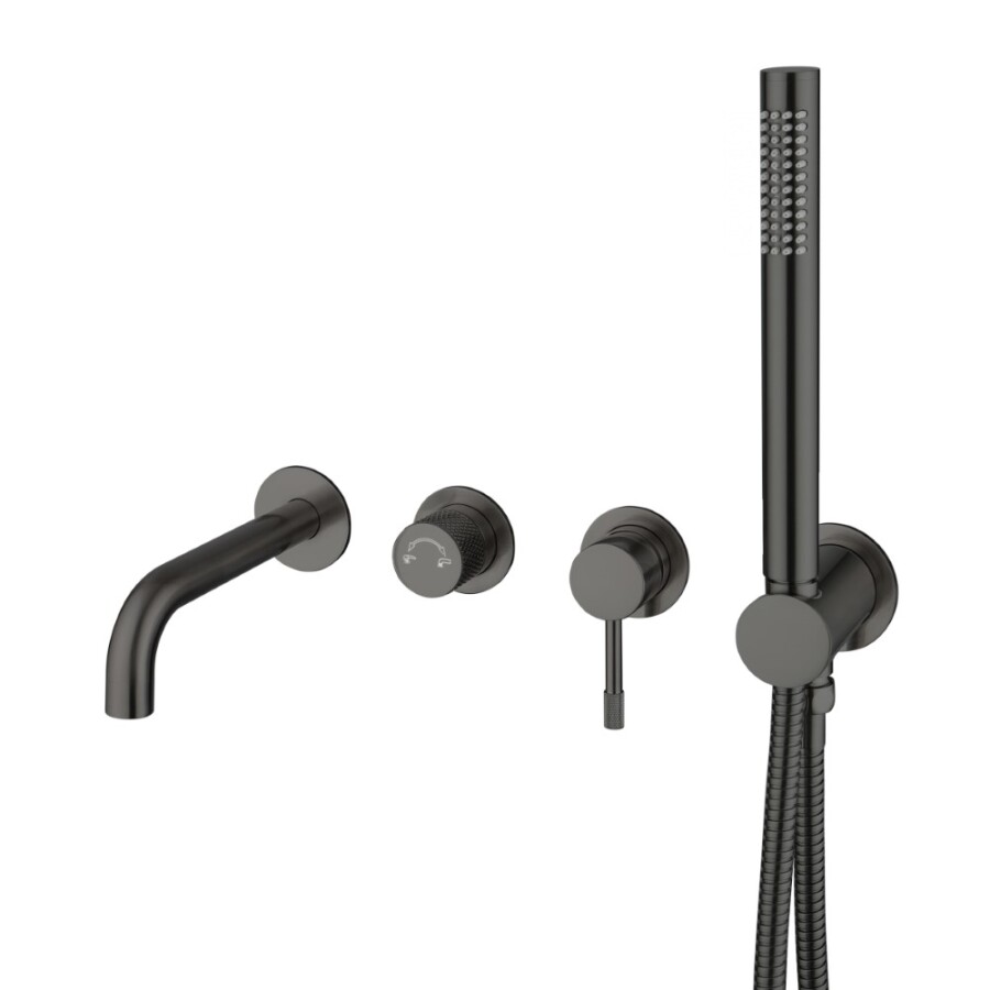 Смеситель для ванны встраиваемый Boheme Uno Gun Metall 464-3-GM