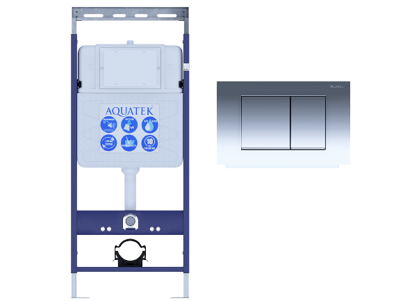 Aquatek EasyFix 50 INS-0000010 инсталляция для унитаза + кнопка KDI-0000010 хром глянец