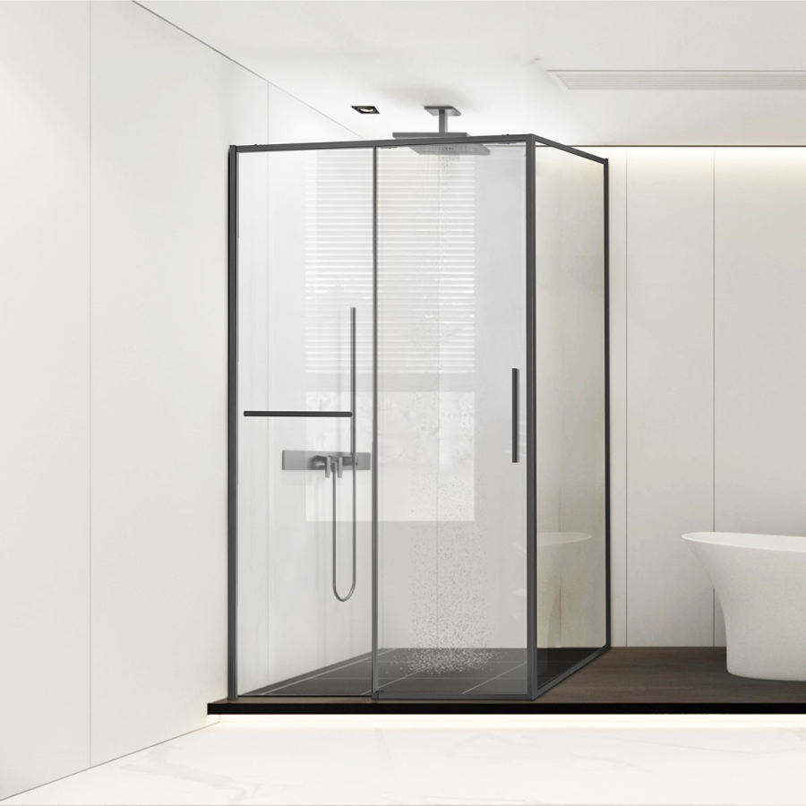Vincea Slim Soft душевой уголок 140х90 см вороненая сталь VSR-1SS9014CLGM
