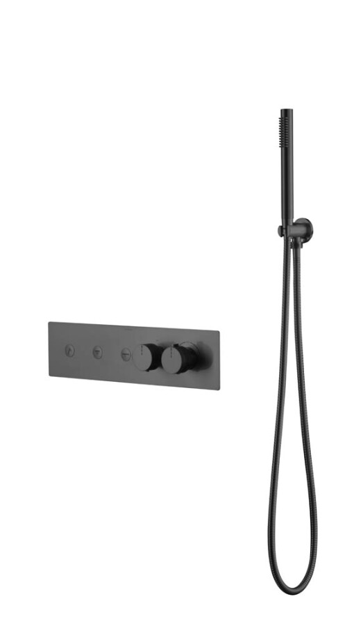 Термостатический смеситель встраиваемый с ручным душем Boheme Fusion Thermo Gun Metal 131-SYS-GM