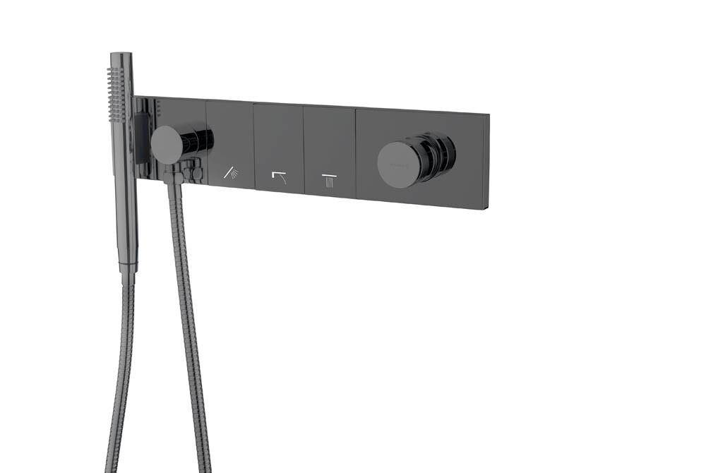 Смеситель встраиваемый с ручным душем Boheme Zodiac Shine Gun Metal 132-SYS-SGM