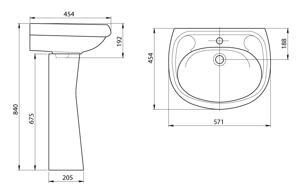 Santeri Воротынский 1.3111.7.S00.10B.0 умывальник подвесной 57 см