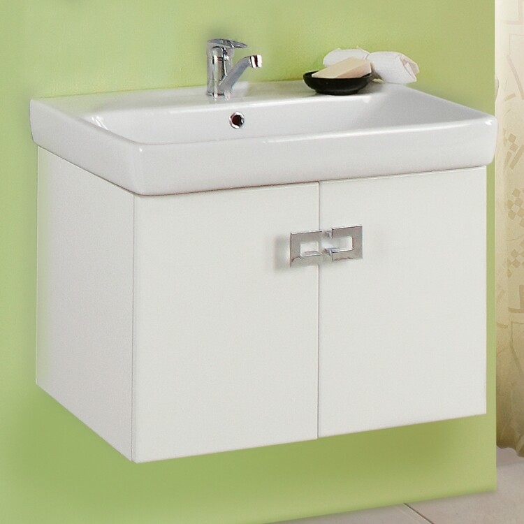 Акватон Оптима 70 см тумба с раковиной 1A1241K1OP010 подвесная