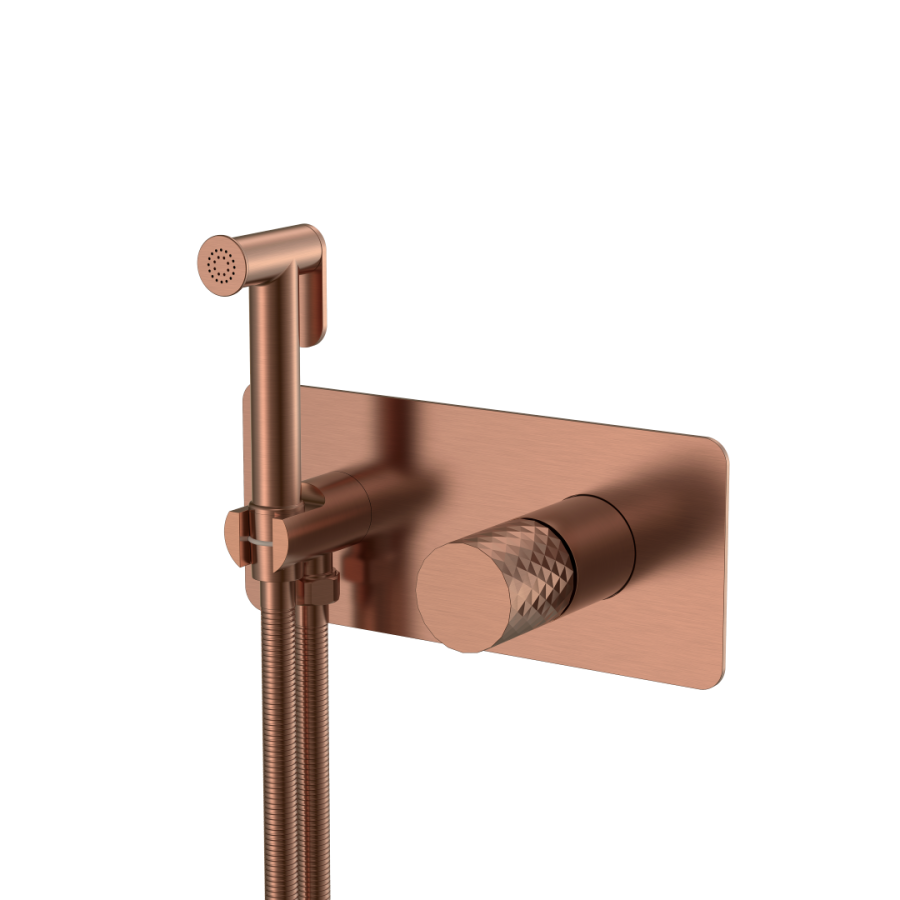 Гигиенический душ со смесителем Boheme Stick ручка Diamond Copper Brushed 127-CB