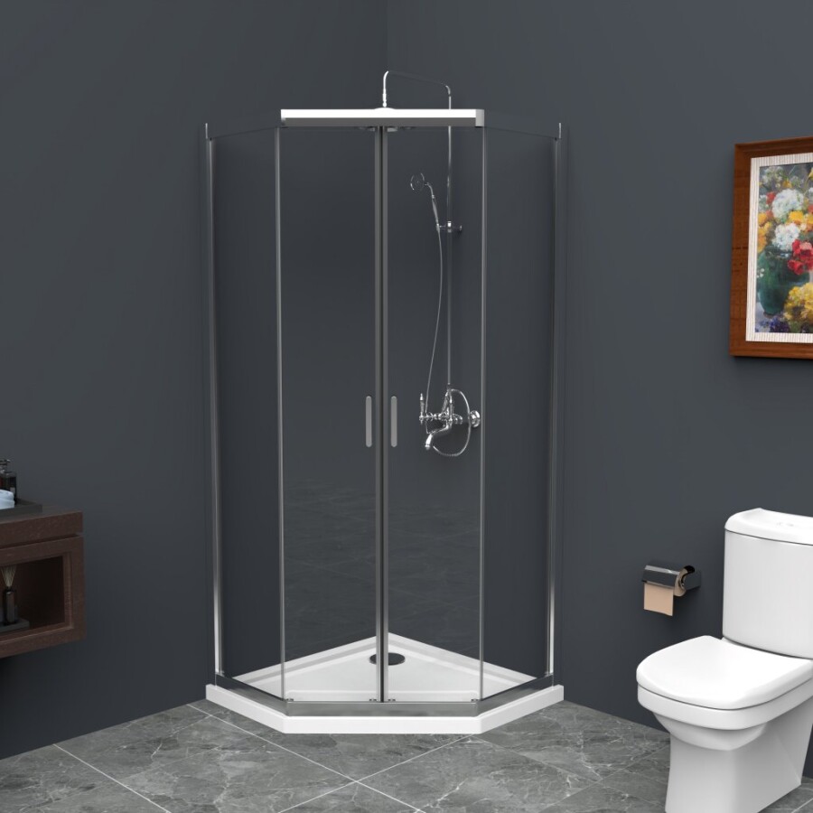 BelBagno душевое ограждение UNO-195-P-2-90-C-Cr 90х90х195
