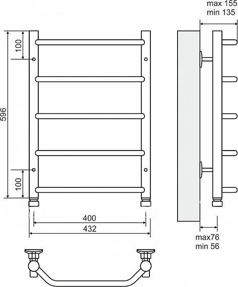 Terminus Виктория полотенцесушитель электрический П5 400*630