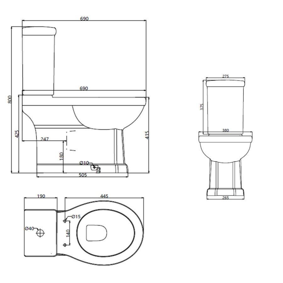 Creo Ceramique Toulon TL1002+TL1003+TL1001 унитаз напольный