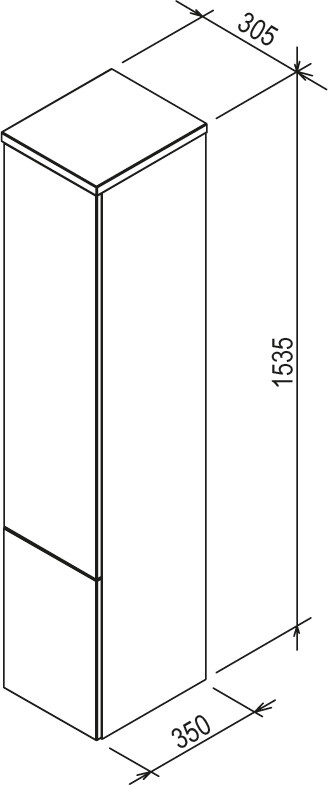 Ravak Rosa II SB 350 X000000928 Шкаф-пенал подвесной, береза/белый